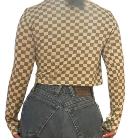 Oak + Fort Checkerboard Long Sleeve Tee - Picture 2 of 6